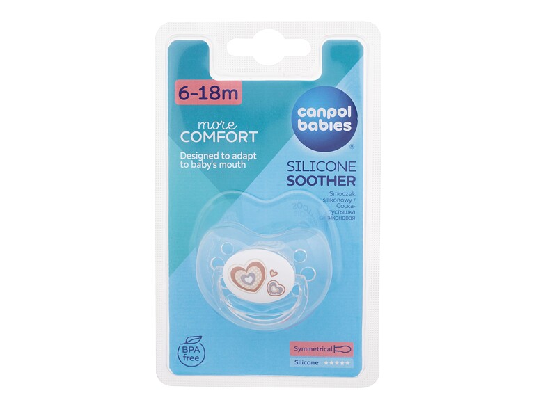 Schnuller Canpol babies Newborn Baby More Comfort Silicone Soother Hearts 6-18m 1 St.