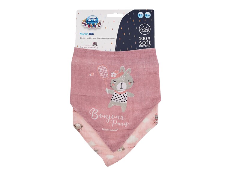 Lätzchen Canpol babies Bonjour Paris Muslin Bib Pink 2 St.