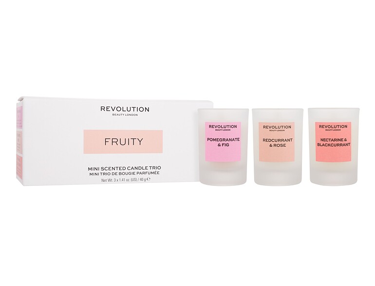 Duftkerze Revolution Home Fruity Mini Scented Candle Trio 40 g Beschädigte Schachtel Sets