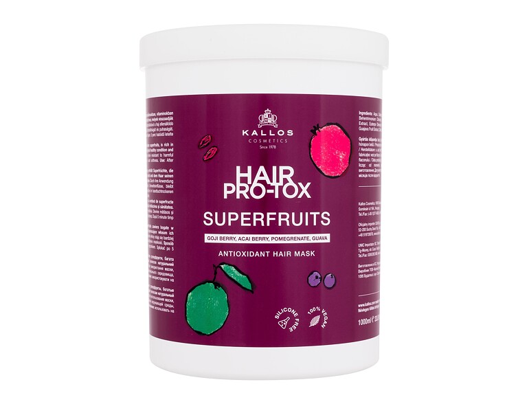 Maschera per capelli Kallos Cosmetics Hair Pro-Tox Superfruits Antioxidant Hair Mask 1000 ml