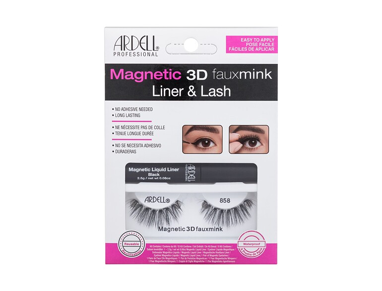 Falsche Wimpern Ardell Magnetic 3D Faux Mink 858 1 St. Black Beschädigte Schachtel