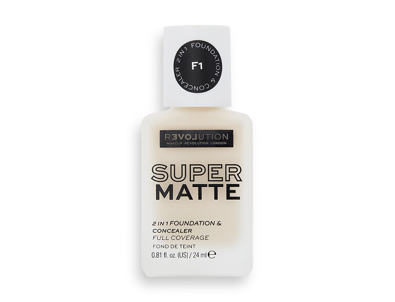 Foundation Revolution Relove Super Matte 2 in 1 Foundation & Concealer 24 ml F1