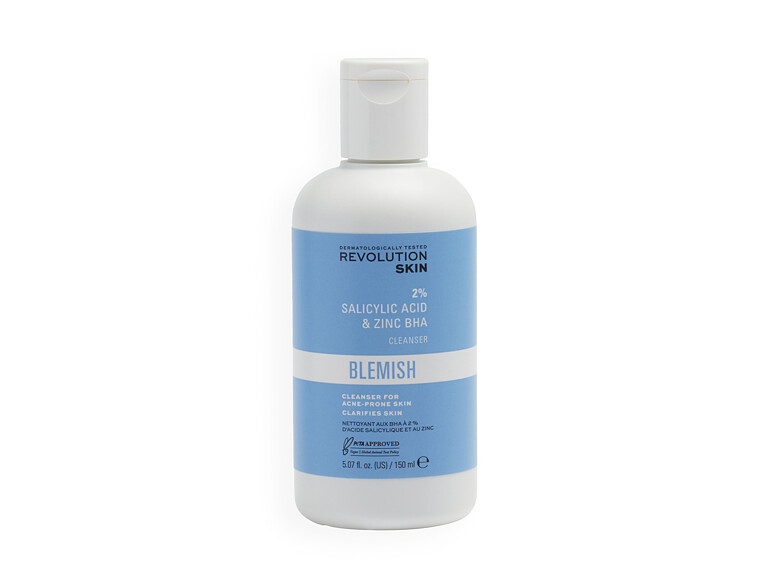 Reinigungsgel Revolution Skincare Blemish 2% Salicylic Acid & Zinc BHA Cleanser 150 ml