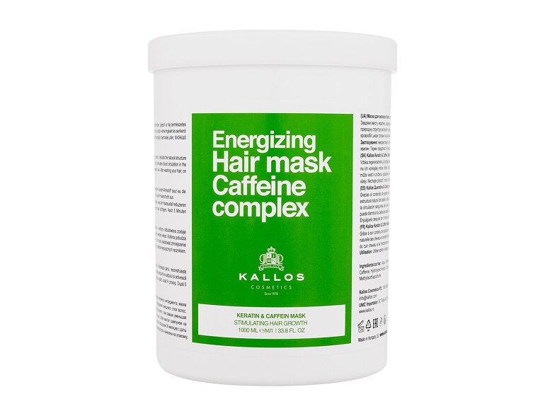 Haarmaske Kallos Cosmetics Caffeine Complex Energizing Hair Mask 1000 ml