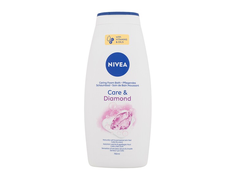 Badeschaum Nivea Care & Diamond Caring Foam Bath 750 ml