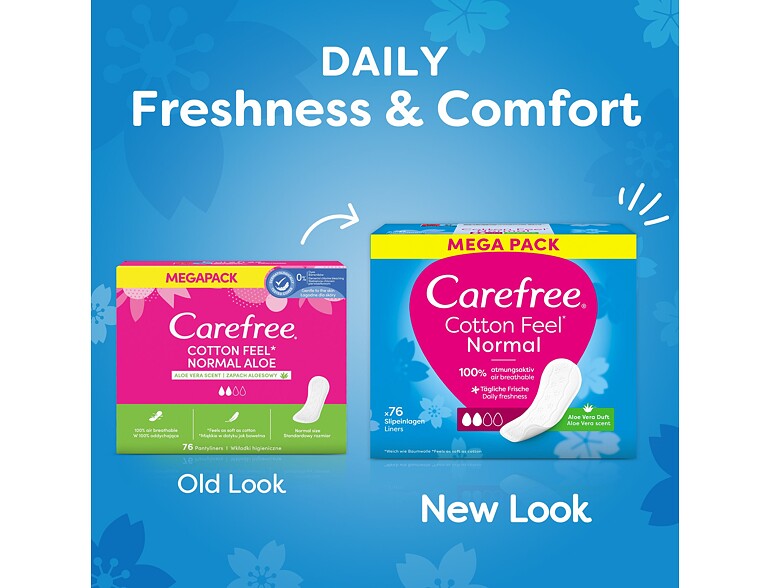 Slipeinlage Carefree Cotton Feel Normal Aloe Vera 76 St.