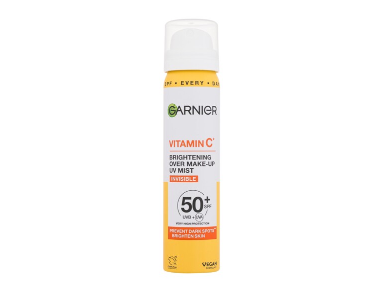 Sonnenschutz fürs Gesicht Garnier Vitamin C Brightening Over Make-Up UV Mist SPF50+ 75 ml