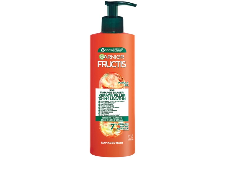 Haarserum Garnier Fructis SOS Damage Eraser Keratin Filler 10-In-1 Leave-In 400 ml