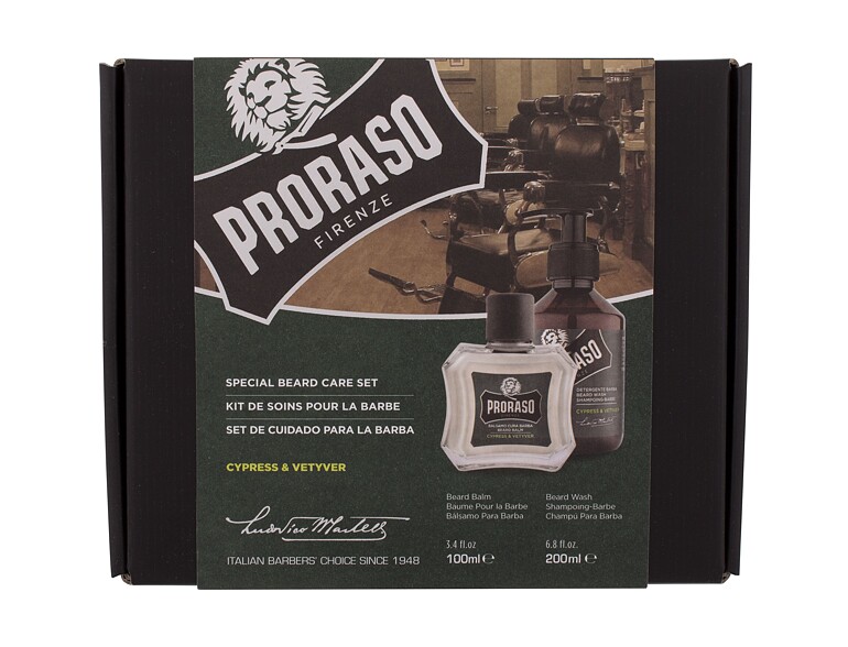 Shampoo PRORASO Cypress & Vetyver Special Beard Care Set 200 ml Beschädigte Schachtel Sets