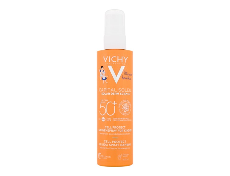 Sonnenschutz Vichy Capital Soleil Kids Cell Protect Water Fluid Spray SPF50+ 200 ml