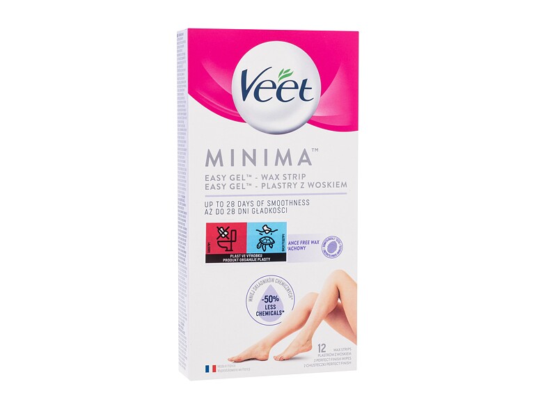 Depilationspräparat Veet Minima Easy-Gel™ Wax Strips Legs & Body 12 St. Beschädigte Schachtel