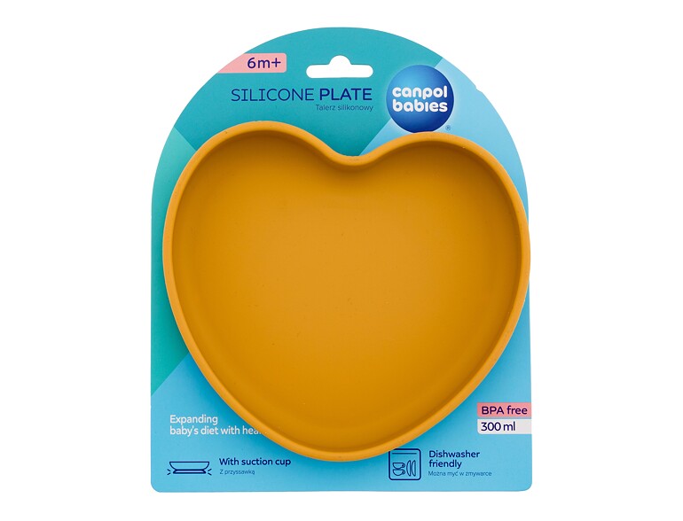 Geschirr Canpol babies Silicone Suction Plate Yellow 300 ml