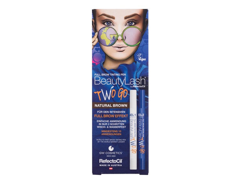 Augenbrauenfarbe RefectoCil BeautyLash Two Go Tinting Pen 1 Packung Natural Brown