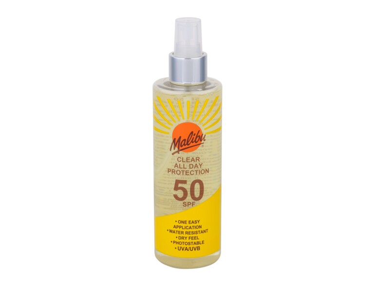 Sonnenschutz Malibu Clear All Day Protection SPF50 250 ml Beschädigte Schachtel