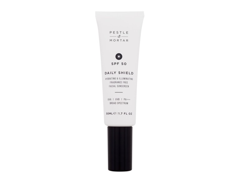 Sonnenschutz fürs Gesicht Pestle & Mortar Daily Shield Hydrating & Illuminating Facial Sunscreen SPF50 50 ml