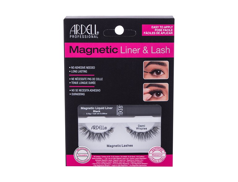 Falsche Wimpern Ardell Magnetic Liner & Lash Demi Wispies 1 St. Black Beschädigte Schachtel Sets