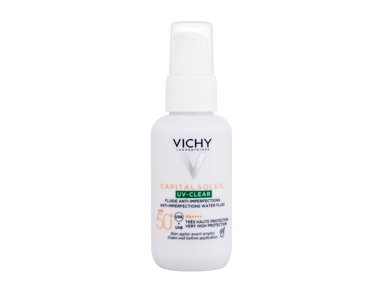 Soin solaire visage Vichy Capital Soleil UV-Clear Anti-Imperfections Water Fluid SPF50+ 40 ml