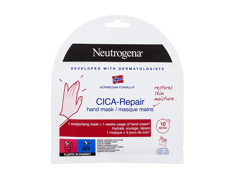 Feuchtigkeitsspendende Handschuhe Neutrogena Norwegian Formula Cica-Repair 1 St. Beschädigte Verpackung