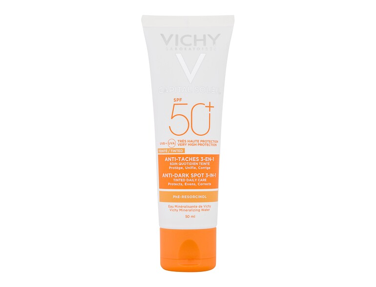 Tagescreme Vichy Capital Soleil Anti-Dark Spot 3-in-1 SPF50+ 50 ml Beschädigte Schachtel