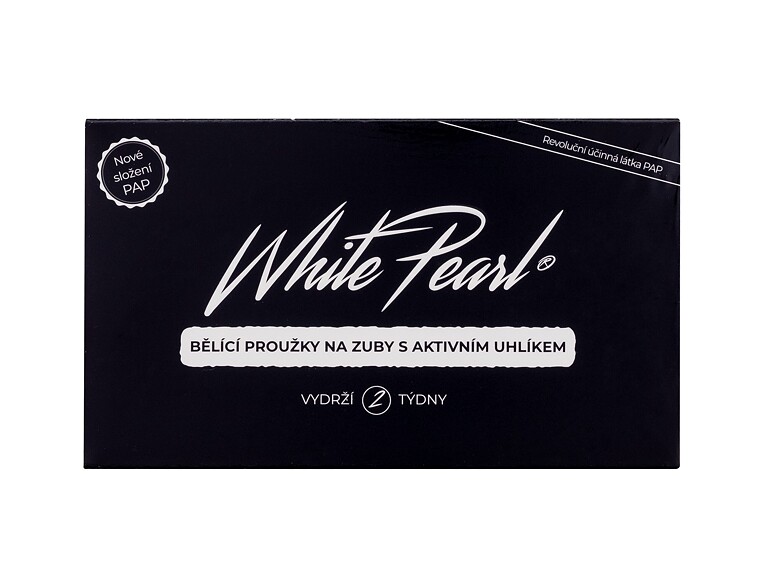 Zahnbleaching White Pearl PAP Charcoal Whitening Strips 28 St. Beschädigte Schachtel