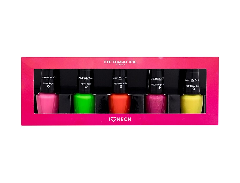 Nagellack Dermacol Neon Nail Polish Set 5 ml Beschädigte Schachtel Sets