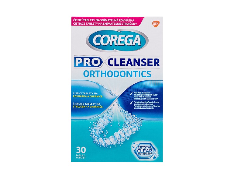 Reinigungstabletten und Lösungen Corega Pro Cleanser Orthodontic Tabs 30 St. Beschädigte Schachtel