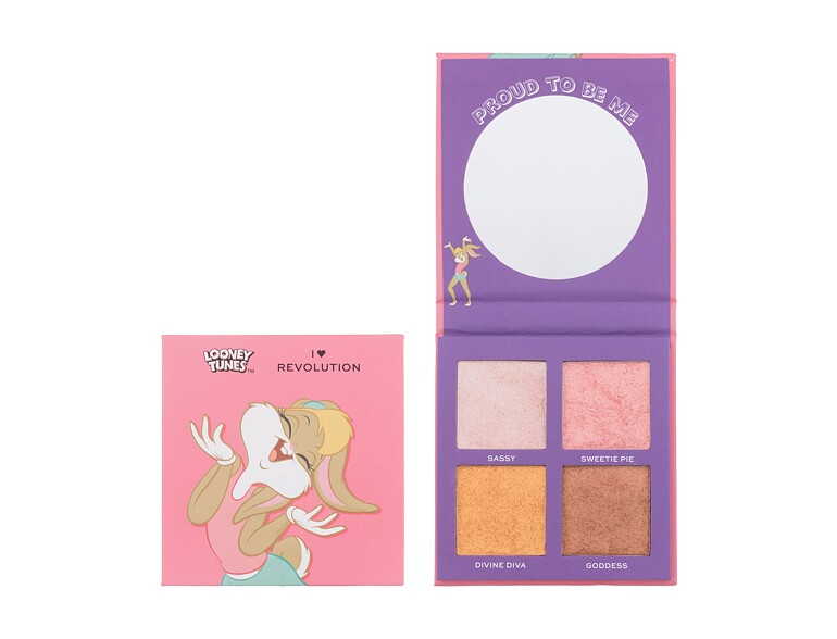 Highlighter I Heart Revolution Looney Tunes Face Palette Lola 10 g Beschädigte Schachtel