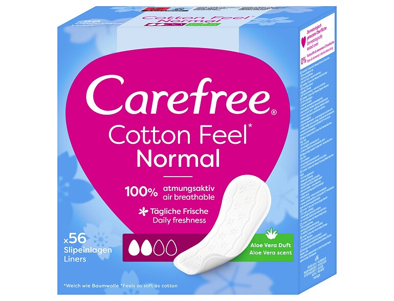 Slipeinlage Carefree Cotton Feel Normal Aloe Vera 56 St.