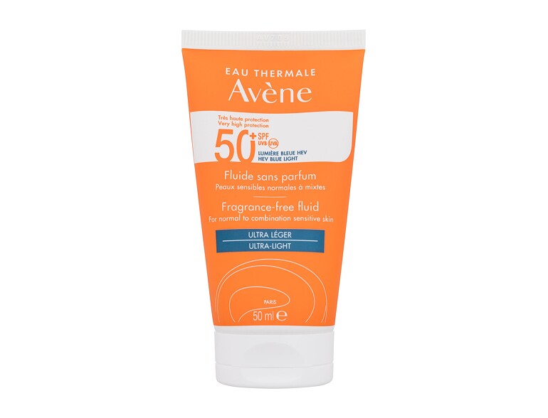 Sonnenschutz fürs Gesicht Avene Sun Fragrance-Free Fluid Ultra-Light SPF50+ 50 ml Beschädigte Schachtel