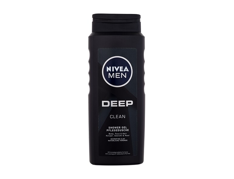 Duschgel Nivea Men Deep Clean Body, Face & Hair 500 ml