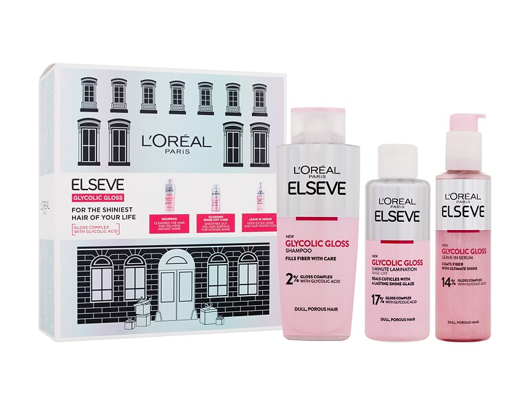 Shampoo L'Oréal Paris Elseve Glycolic Gloss 200 ml Beschädigte Schachtel Sets