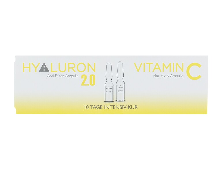 Gesichtsserum ALCINA Hyaluron 2.0 + Vitamin C Ampulle 5 ml Beschädigte Schachtel Sets