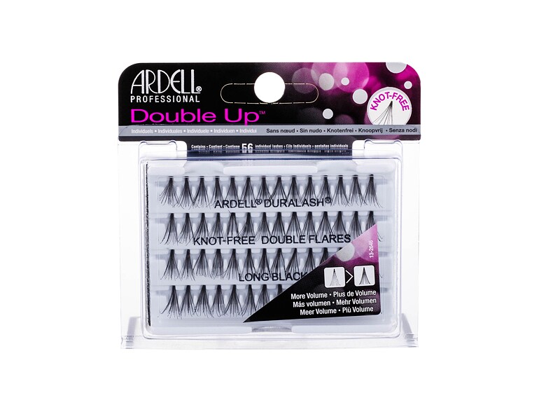 Falsche Wimpern Ardell Double Up  Duralash Knot-Free Double Flares 56 St. Long Black Beschädigte Schachtel