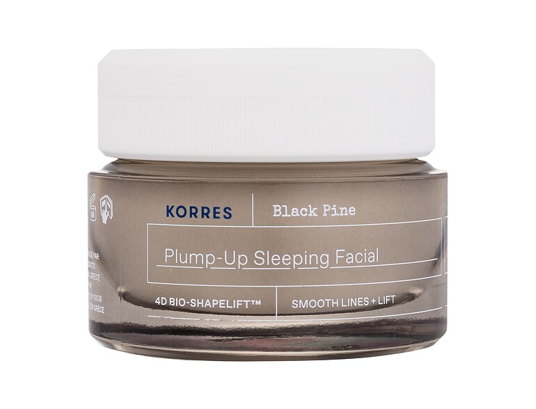 Nachtcreme Korres Black Pine Plump-Up Sleeping Facial 40 ml